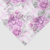 Design der lila und silbernen Blumenserie 3 Seidenpapier (Ausschnitt)