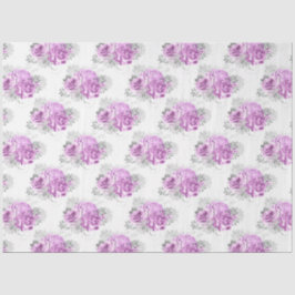 Design der lila und silbernen Blumenserie 6 Seidenpapier