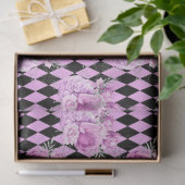 Design der lila und silbernen Blumenserie 8 Seidenpapier (Geschenk)