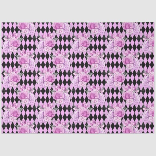 Design der lila und silbernen Blumenserie 8 Seidenpapier (Vorderseite)