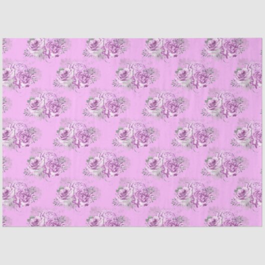 Design der lila und silbernen Blumenserie 9 Seidenpapier (Vorderseite)