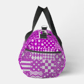 Design der lila, weiß gemischten Muster Duffle Bag (Rechts)