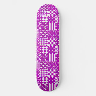 Design der lila, weiß gemischten Muster Skateboard