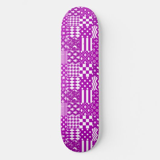 Design der lila, weiß gemischten Muster Skateboard (Vorderseite)