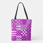 Design der lila, weiß gemischten Muster Tasche (Rückseite)
