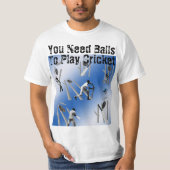 Design der lustigen Cricket-Spieler, T-Shirt (Vorderseite)