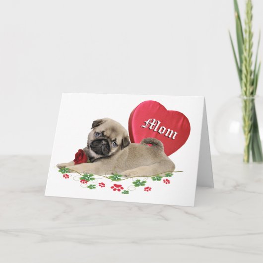Design der Mama für adorable Mops Karte (Vorderseite)