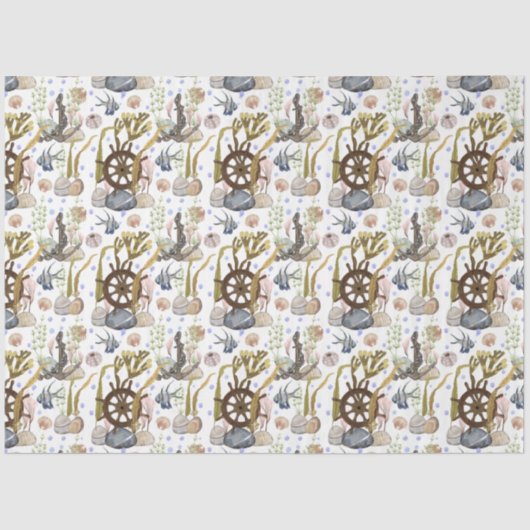 Design der maritimen Life-Serie 11 Gewebepapier Seidenpapier (Vorderseite)