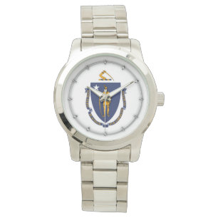Design der Massachusetts-Staatsflagge Armbanduhr