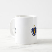 Design der Massachusetts-Staatsflagge Kaffeetasse (Vorderseite Links)