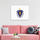 Design der Massachusetts-Staatsflagge Leinwanddruck (Insitu (Wohnzimmer))