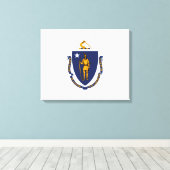 Design der Massachusetts-Staatsflagge Leinwanddruck (Insitu (Holzboden))