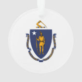 Design der Massachusetts-Staatsflagge Ornament (Rückseite)