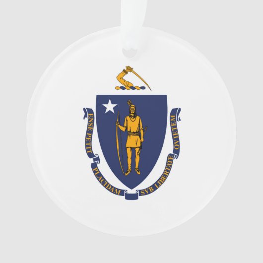 Design der Massachusetts-Staatsflagge Ornament (Vorderseite)
