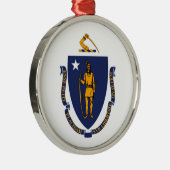 Design der Massachusetts-Staatsflagge Ornament Aus Metall (Rechts)