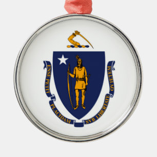 Design der Massachusetts-Staatsflagge Ornament Aus Metall