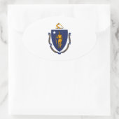 Design der Massachusetts-Staatsflagge Ovaler Aufkleber (Tasche)