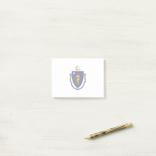 Design der Massachusetts-Staatsflagge Post-it Klebezettel (Auf Schreibtisch)
