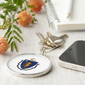 Design der Massachusetts-Staatsflagge Schlüsselanhänger (Seite)