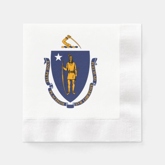 Design der Massachusetts-Staatsflagge Serviette (Vorderseite)