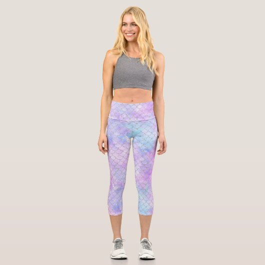 Design der Meerjungfrau-Galaxie-Serie 1 Capri Leggings (Vorderseite)