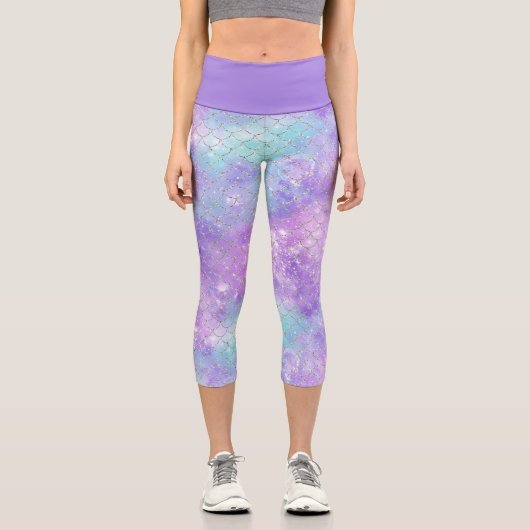 Design der Meerjungfrau-Galaxy-Serie 11 Capri Leggings (Vorderseite)
