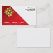 Design der Metallic Red and Gold Business Card Visitenkarte (Vorne/Hinten)