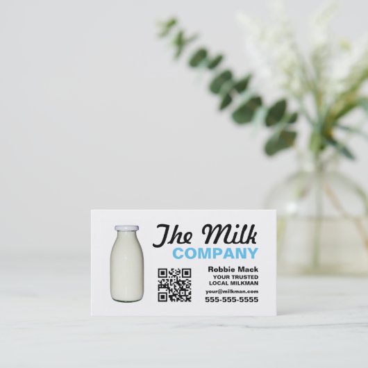 Design der Milchflaschen, Lieferung von Milch/Frau Visitenkarte (Stehend Vorderseite)