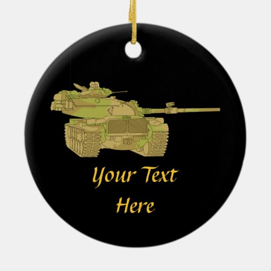 Design der militärischen Tanks der Camouflage Keramik Ornament (Hinten)