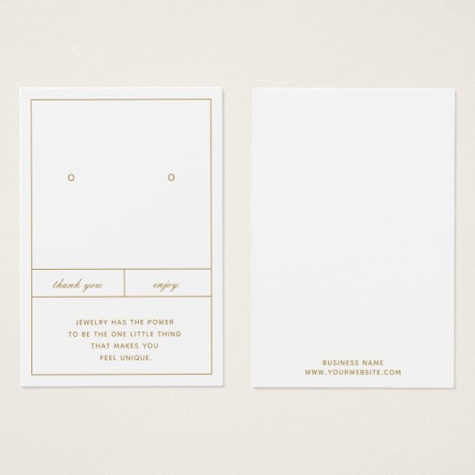 Design der Minimalistischen Earring-Schmuckkarte (Vorne & Hinten)
