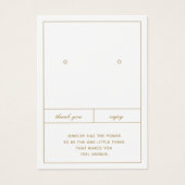 Design der Minimalistischen Earring-Schmuckkarte (Vorderseite)