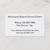 Design der Motorenkarte Visitenkarte (Rückseite)