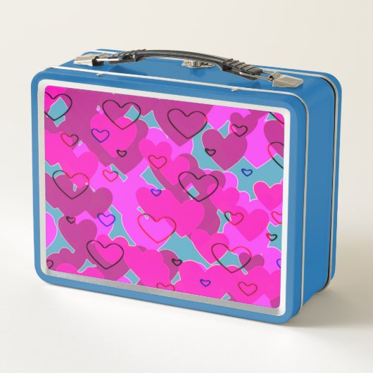 Design der Multiherzen Metall Brotdose (Rückseite)