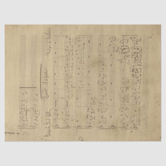 Design der Musik- und Rose-Serie 11 Seidenpapier (Vorderseite)