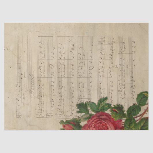 Design der Musik- und Rose-Serie 12 Seidenpapier (Vorderseite)