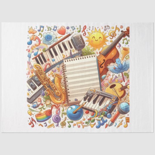 Design der Musiknoten 10 Seidenpapier (Vorderseite)