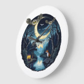Design der nächtlichen Wildlife Wonders Große Wanduhr (Winkel)