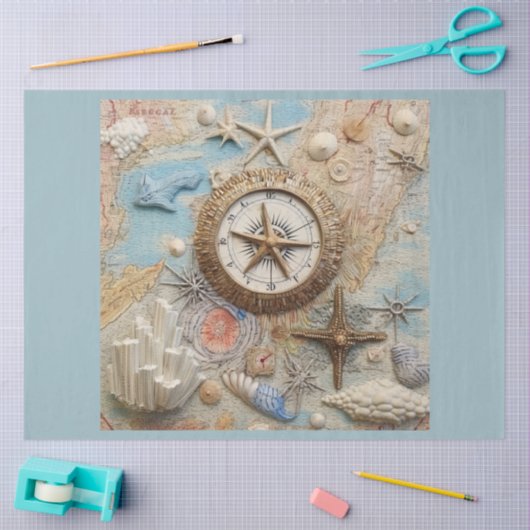 Design der Nautic Compass Series 7 Seidenpapier (Basteln)
