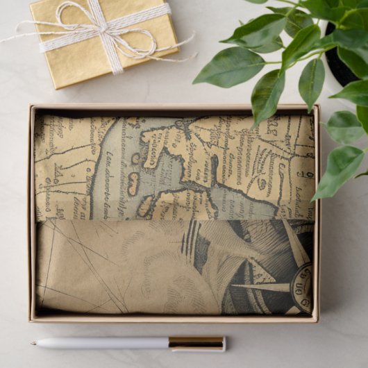 Design der Nautic Map Serie 6 Seidenpapier (Geschenk)