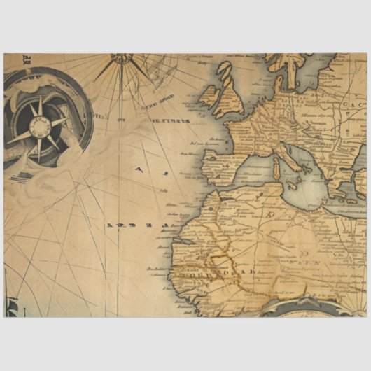 Design der Nautic Map Serie 6 Seidenpapier (Vorderseite)