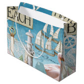 Design der Nautic-Serie 10 Große Geschenktüte (Rückseite Schrägansicht)