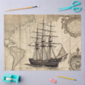 Design der Nautikkarte 5 Seidenpapier (Basteln)