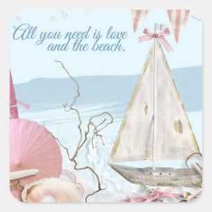 Design der Nautikreihe 3 Quadratischer Aufkleber