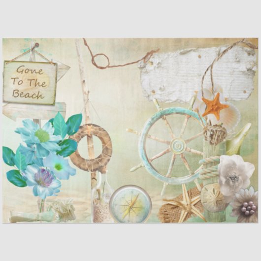 Design der Nautikserie 2 Seidenpapier (Vorderseite)