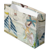 Design der Nautikserie 5 Große Geschenktüte (Vorderseite Schrägansicht)