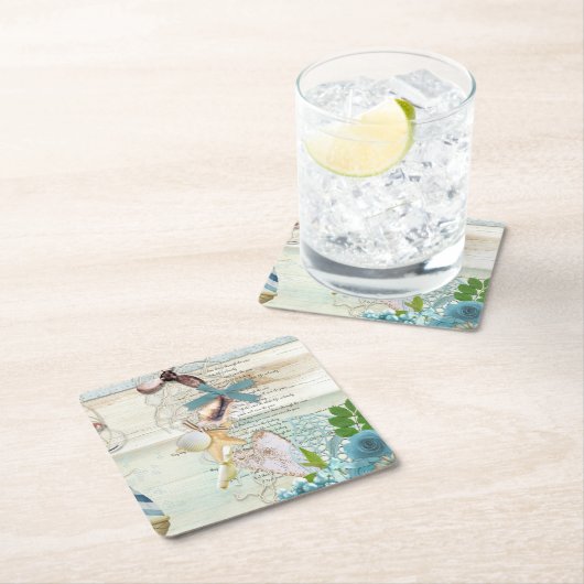 Design der Nautikserie 5 Rechteckiger Pappuntersetzer (Vor Ort)