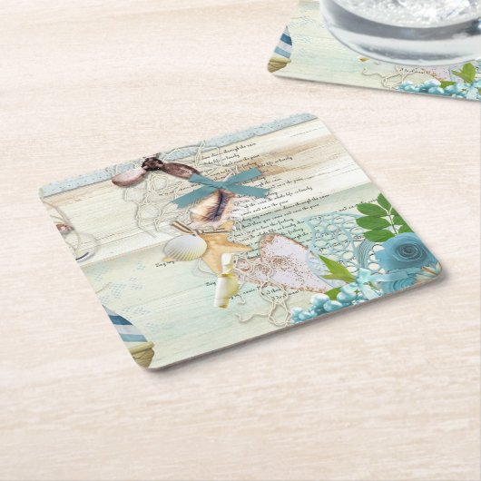 Design der Nautikserie 5 Rechteckiger Pappuntersetzer (angewinkelt)