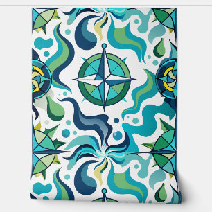 Design der nautischen Kunst Ozeanwellen Wanddekora Tapete