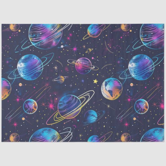 Design der Neon Cosmos-Serie 9 Seidenpapier (Vorderseite)