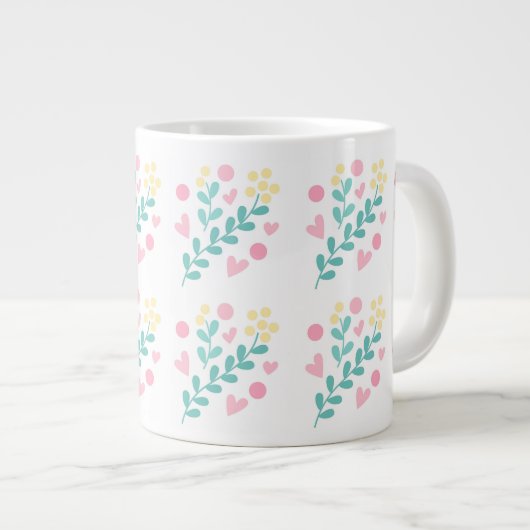 Design der niedlichen Blume Jumbo-Tasse (Vorderseite Rechts)